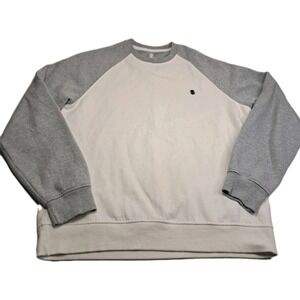 IZOD Crew Neck Sweatshirt Men's M Preppy Baggy ‎ Ivory Gray
